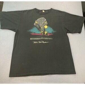 Vintage 90's Taos New Mexico Buffalo Graphic Print Single Stitch T-Shirt Sz M/L